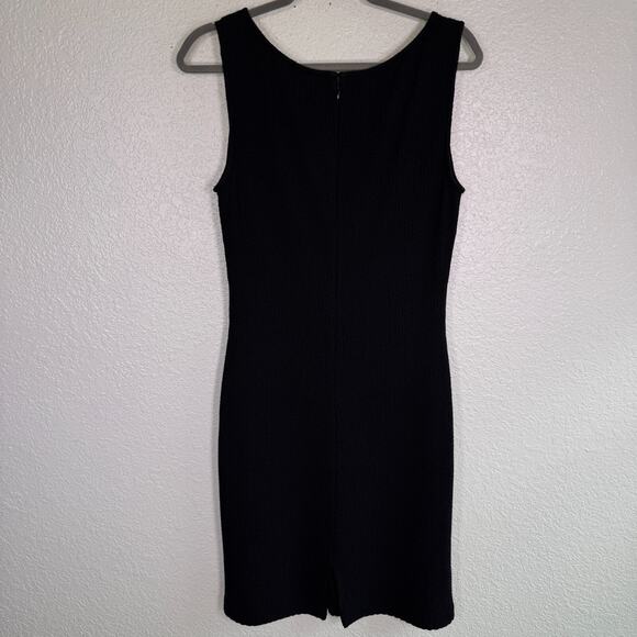 St John Caviar Dress Womens 8 Santana Knit Sheath Wool Rayon Office Minimalist - Picture 2 of 11